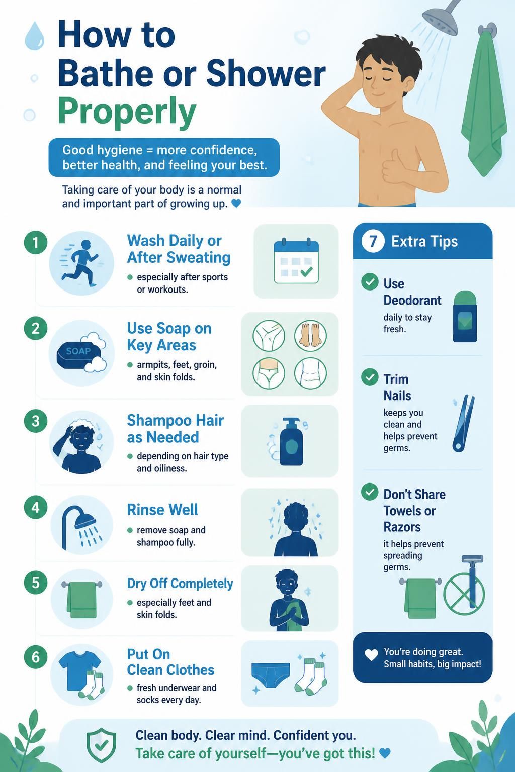bathe and shower boys graphic